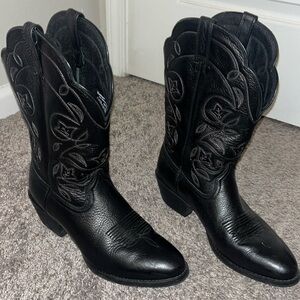 Black wide calf ariat cowboy boots